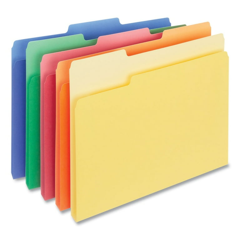 Deluxe Colored Top Tab File Folders, 1/3-Cut Tabs: Assorted, Letter Size, Blue/Light Blue, 100/Box Deluxe Colored Top Tab File Folders, 1/3-Cut Tabs: Assorted, Letter Size, Blue/Light Blue, 100/Box