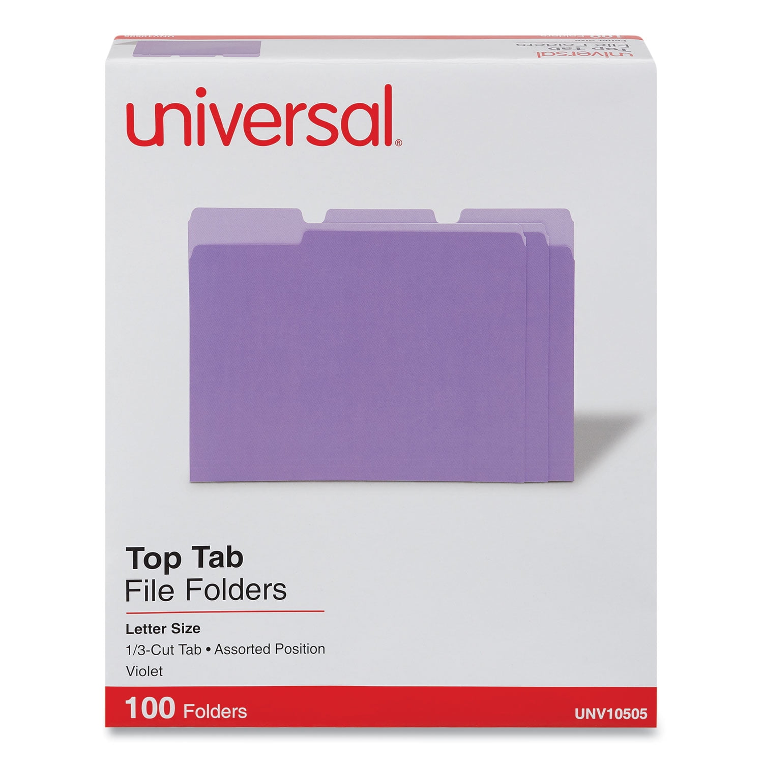 Deluxe Colored Top Tab File Folders, 1/3-Cut Tabs: Assorted, Legal Size, Violet/Light Violet, 100/Box Deluxe Colored Top Tab File Folders, 1/3-Cut Tabs: Assorted, Legal Size, Violet/Light Violet, 100/Box