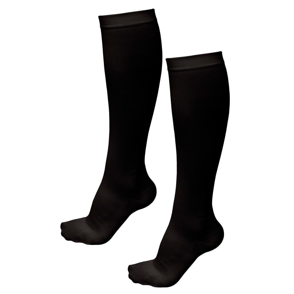 Deluxe Comfort Air Travel Compression Socks, Large/X-Large – Enhances Circulation Even at High Altitudes – Soothes Tired Aching Feet – Spider and Varicose Vein Relief – Socks, Black