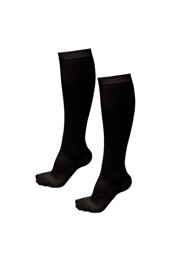 Deluxe Comfort Air Travel Compression Socks, Large/X-Large Enhances Circulation Even at High Altitudes Soothes Tired Aching Feet Spider and Varicose Vein Relief Socks, Black