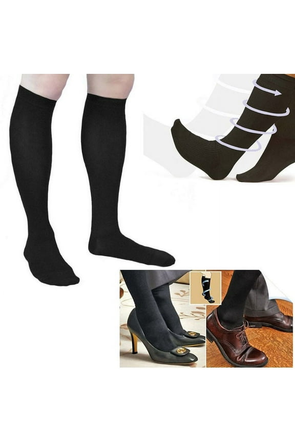 Deluxe Comfort Air Travel Compression Socks, Small/Medium  Enhances Circulation Even at High Altitudes  Soothes Tired Aching Feet  Spider and Varicose Vein Relief  Socks, Black