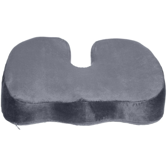 Deluxe Comfort Coccyx Orthopedic Gel Enhanced Comfort Foam – Tailbone Support – Great for Car or Office – Seat Cushion, Grey