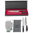 thumbnail image 1 of Deluxe Comfort Japanese Knife - Pro 8? Sharp Chef Knife - High Carbon Stainless Steel Kitchen Knife - Includes, Knife Sharpener, 2 Kevlar Gloves (Cut-Resistant ), Storage Box, 1 of 8