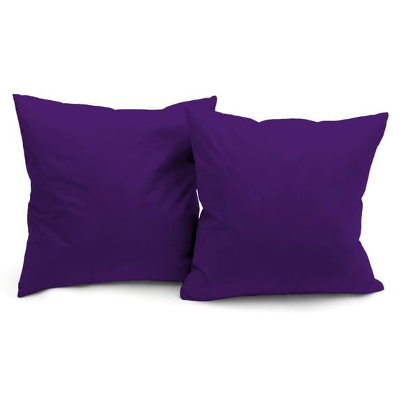 Deluxe Comfort Luxury Feather Filled Microsuede Solid Color Decorative Throw Pillow, 16" x 16", Light Purple, 2 Pack