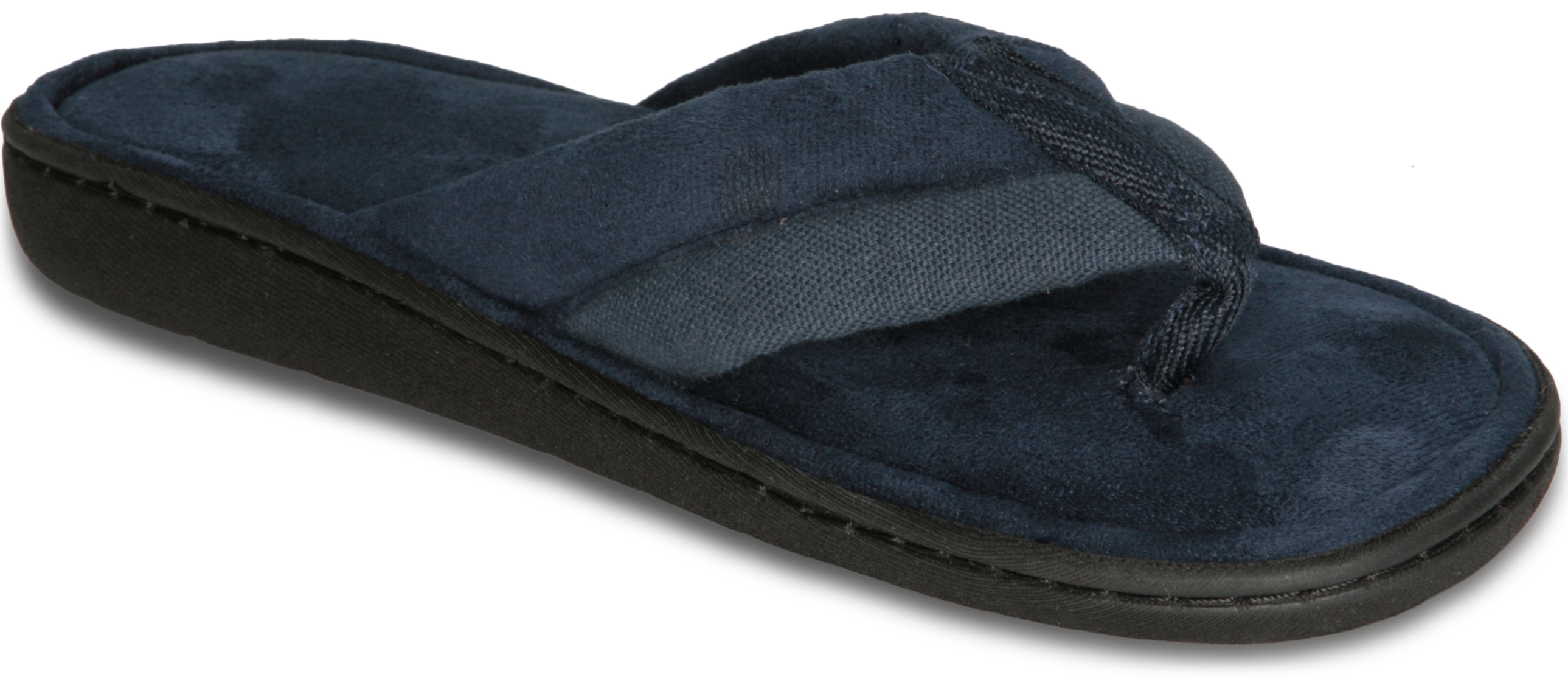Deluxe Comfort Mens Memory Foam Slipper, Size 11-12 - Soft Linen 120D SBR Insole & Rubber Outsole - Pure Suede Shoes - Non Marking Sole - Mens Slippers, Blue - image 1 of 4