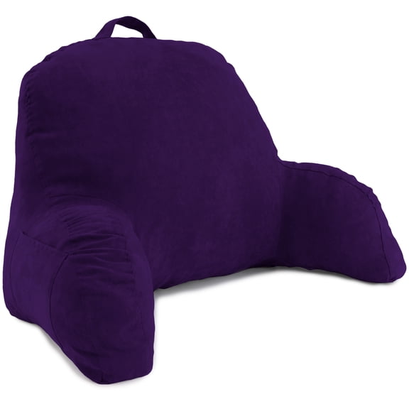 Deluxe Comfort Microsuede Backrest Pillow With Arms, Purple