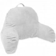 Deluxe Comfort Microsuede Bed Rest– Soft Stuffed Fiberfill– Backrest Pillow with Arms, Gray
