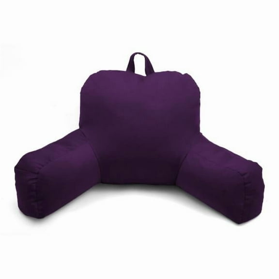 Deluxe Comfort Microsuede Porter Bedrest Lounge Pillow ? Airy Soft Microbeads ? Perfect For Bed and Dorm Rooms ? Wear Resistant Soft Microsuede ? Bed Rest Pillow, Purple