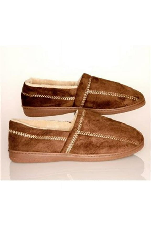 Deluxe Comfort Modern Moccasin Memory Foam Men's Slipper, Size 7-8 – Stylish Microsuede – Long-Lasting Memory Foam – Warm Fleece Lining – Men's Slippers, Brown