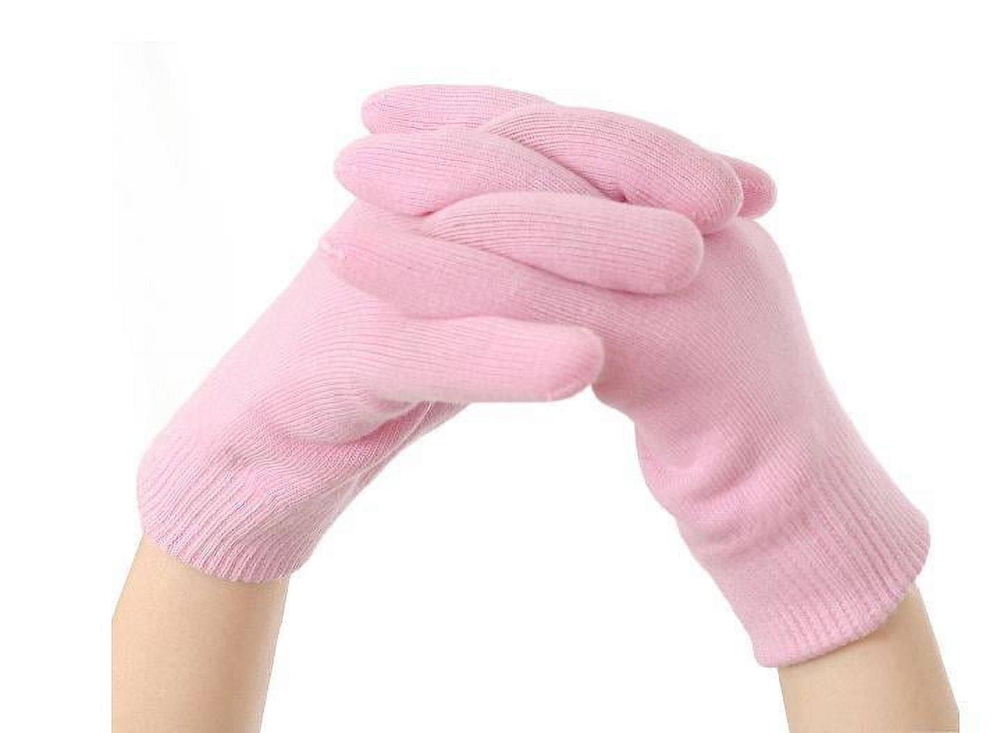 Deluxe Comfort Terry Gel Lined Moisturizing Lotion Gloves ? Lightweight Reusable Gloves ? 90% Cotton and 10% Spandex ? Keeps Hands Soft ? Lotion Gloves, Pink