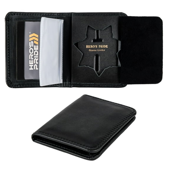 Hero’s Pride Deluxe Compact Bi-Fold ID Case – 7-Point Star Cutout, Fits 2-3/4 x 2-5/8" Badge