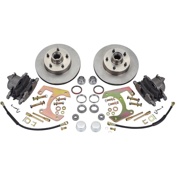 Speedway Motors Deluxe 11 Inch Front Disc Brake Kit Compatible with 1947-1959 Chevy Half Ton Pickup Factory Spindles Improves Stopping Power Fits 15 Inch Wheels