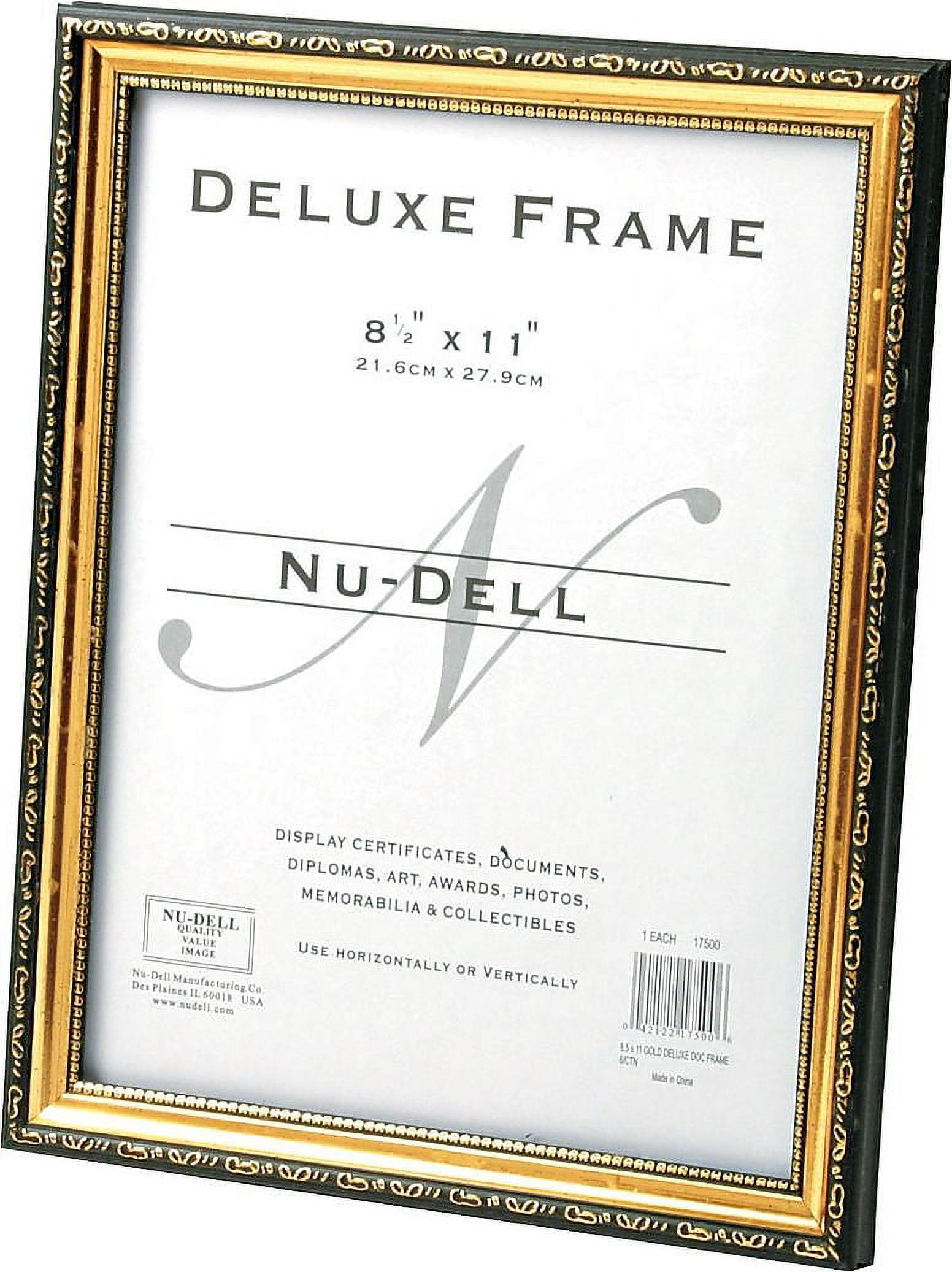 Deluxe Document and Photo Frame, Molded Styrene/Plastic, 8.5 x 11 Insert, Gold/Black Deluxe Document and Photo Frame, Molded Styrene/Plastic, 8.5 x 11 Insert, Gold/Black
