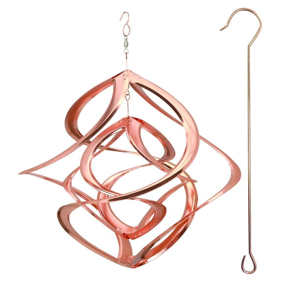 Deluxe Double Helix Wind Spinner, 14-Inch, Patina and Copper