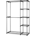 Deluxe Double Rod Freestanding Closet Heavy Duty Storage Organizer