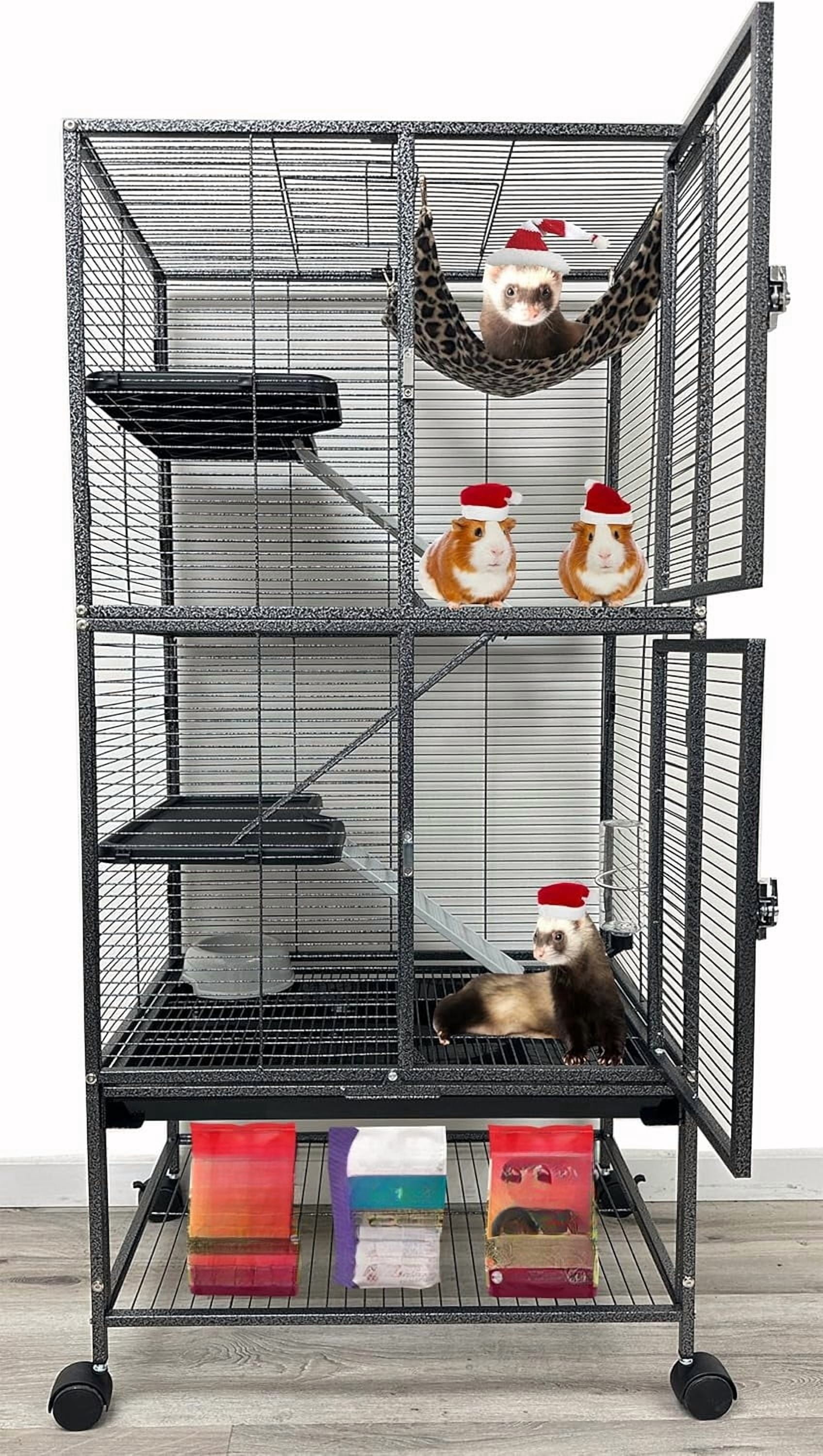 Deluxe Double Unit Two Full Story Small Animal Critter Home Rolling ...