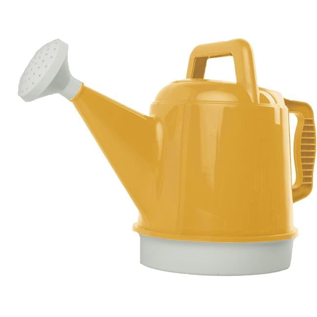 Earthly Yellow 2.5 Gallon Plastic Watering Can with White Spout