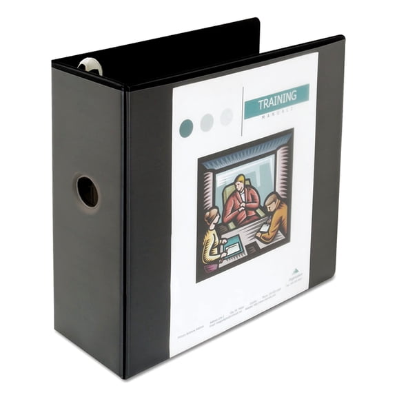 Universal UNV30755 Deluxe Easy-to-Open 5 in. Capacity 11 in. x 8.5 in. (3) D-Ring View Binder - Black
