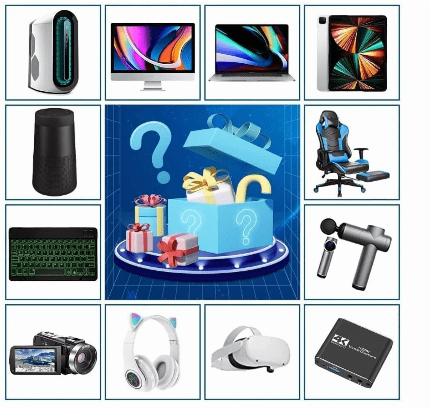 Deluxe Electronics Gift Box: 2-20 Randomly Selected Premium Gadgets for Home, Office & Entertainment - A Thoughtful Surprise Assortment for Tech Lovers of All Ages
