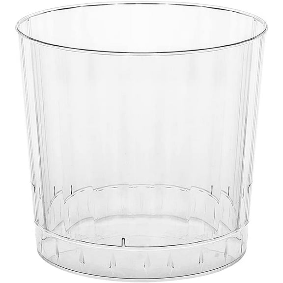 Deluxe/Elegance Hard Plastic Party Cup/Old Fashioned Tumbler/Cocktail Glass, 9 oz., 80 Count, Clear