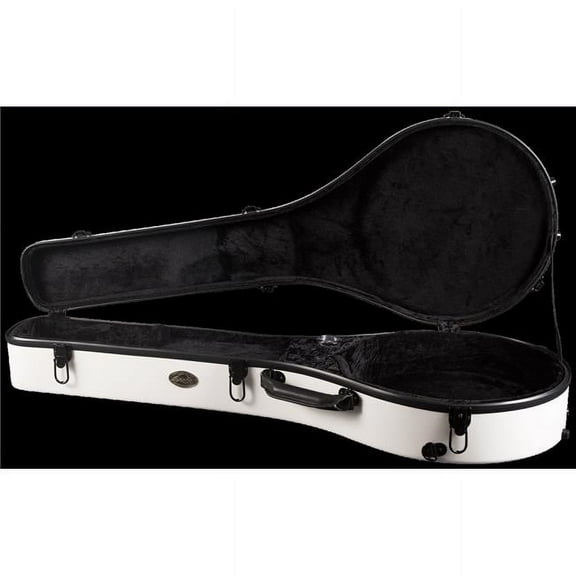 Deluxe Fiberglass 5 String Resonator Banjo Case - White