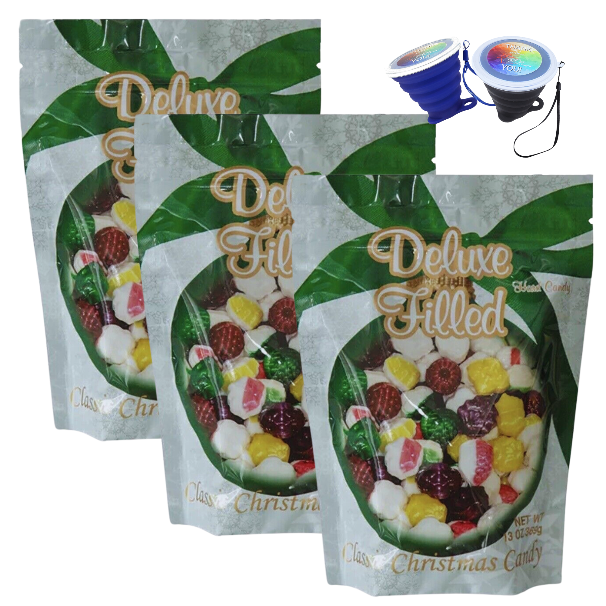 Deluxe Filled Classic Christmas Hard Candy Assorted Flavors, Holiday Birthday Halloween Old