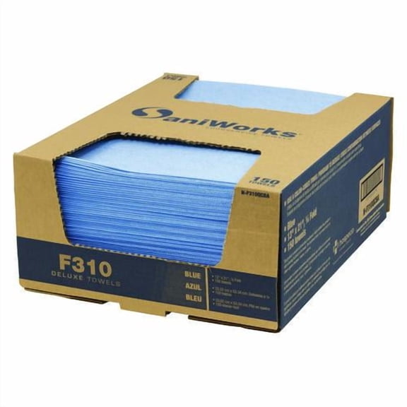 Deluxe Foodservice Wiper, 1-Ply, 13 x 21, Blue, 150/Carton | Bundle of 2