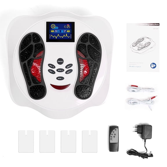 Deluxe Foot & Body Circulation Massager, Smart TENS EMS Stimulator with High-Definition LCD Display, Multi-Mode Remote System, Luxury Personal Wellness Gift Set for Home