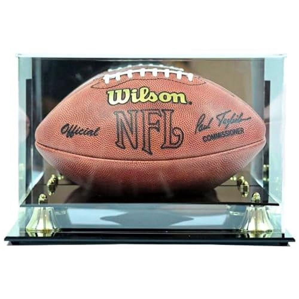 Deluxe Football Display Case UV Protection with Mirrored Back | Clear ...