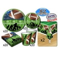 thumbnail image 1 of Deluxe Football Theme Party Supplies Pack for 20 People, Includes 20 Large Plates, 20 Small Plates, 20 Napkins, 20 Cups & 2 Table Covers - Perfect for Gameday or Birthday (82 Pieces Total), 1 of 6