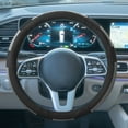 thumbnail image 1 of Deluxe Full Grain Authentic Leather Steering Wheel Cover Fits 14.5" - 15.5", 1 of 5