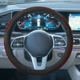 thumbnail image 1 of Deluxe Full Grain Authentic Leather Steering Wheel Cover Fits 14.5" - 15.5", 1 of 5