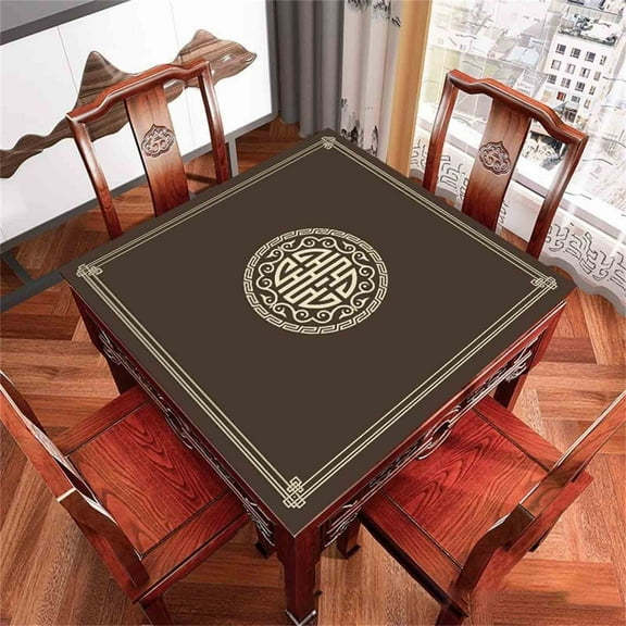 Deluxe Game Mat 32x32 Inch Noise Reduction Mahjong Table Mat Anti Slip Square Playmat for Poker Card Dominoes Board Gaming