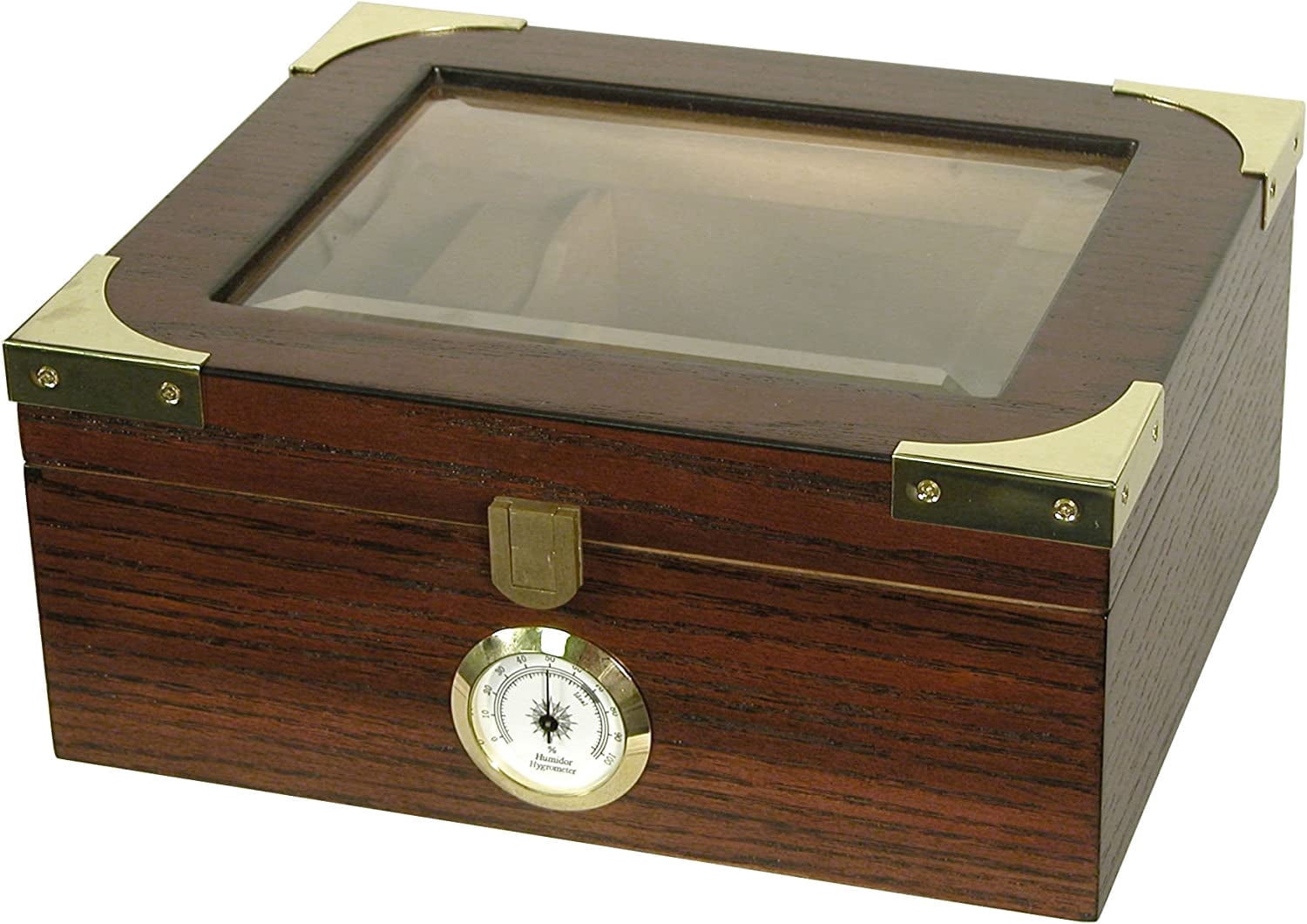 Deluxe Glass-Top Humidor (20-50 Cigars) , Fathers Day Gift