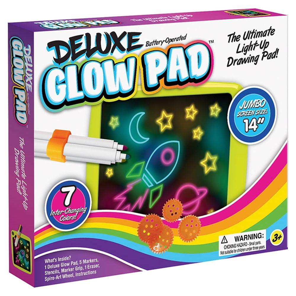 Ontel Bonus Magic Pad Deluxe Light Up LED Drawing Tablet with Extras -  Includes 4 Dual Side Markets, Dry Eraser, Glow Boost Card, Fun Guide, 42