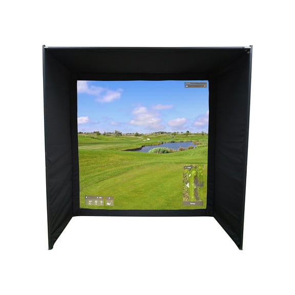 Deluxe Golf Simulator Enclosure DIY [8'2'' x 4'11'' x 8'2''] Golf Enclosures Golf Impact Screen Enclosure Golf Practice Net Golf Easy SetupDouble Layers Screen Back Hanging Out