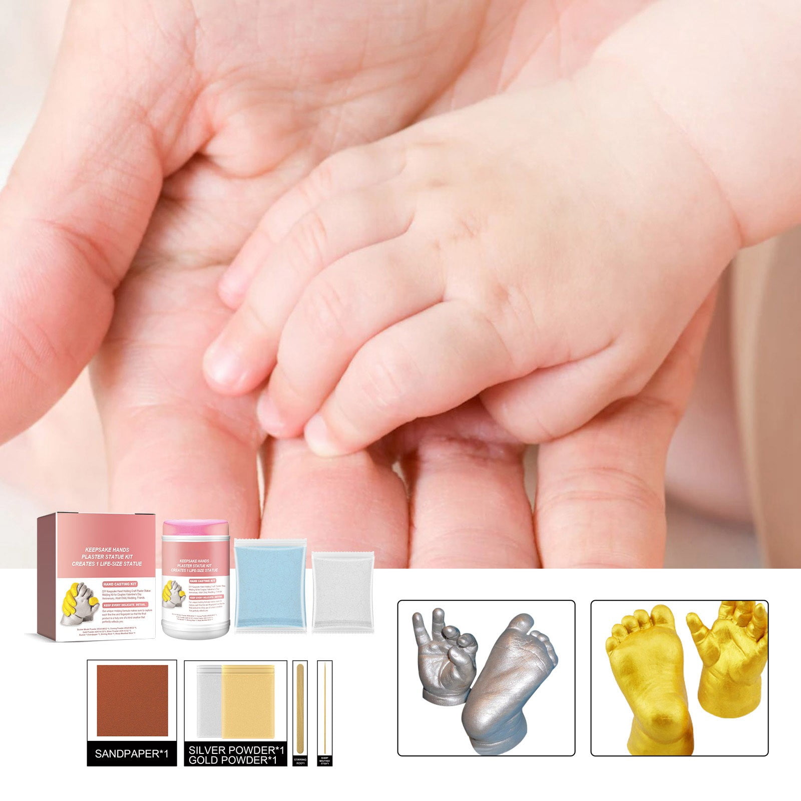 Deluxe Handprint And Footprint Keepsake Kit Memories With Clay Imprint