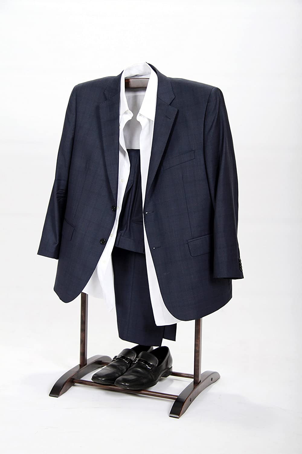 Deluxe Red Mahogany Wooden Clothes Valet Stand