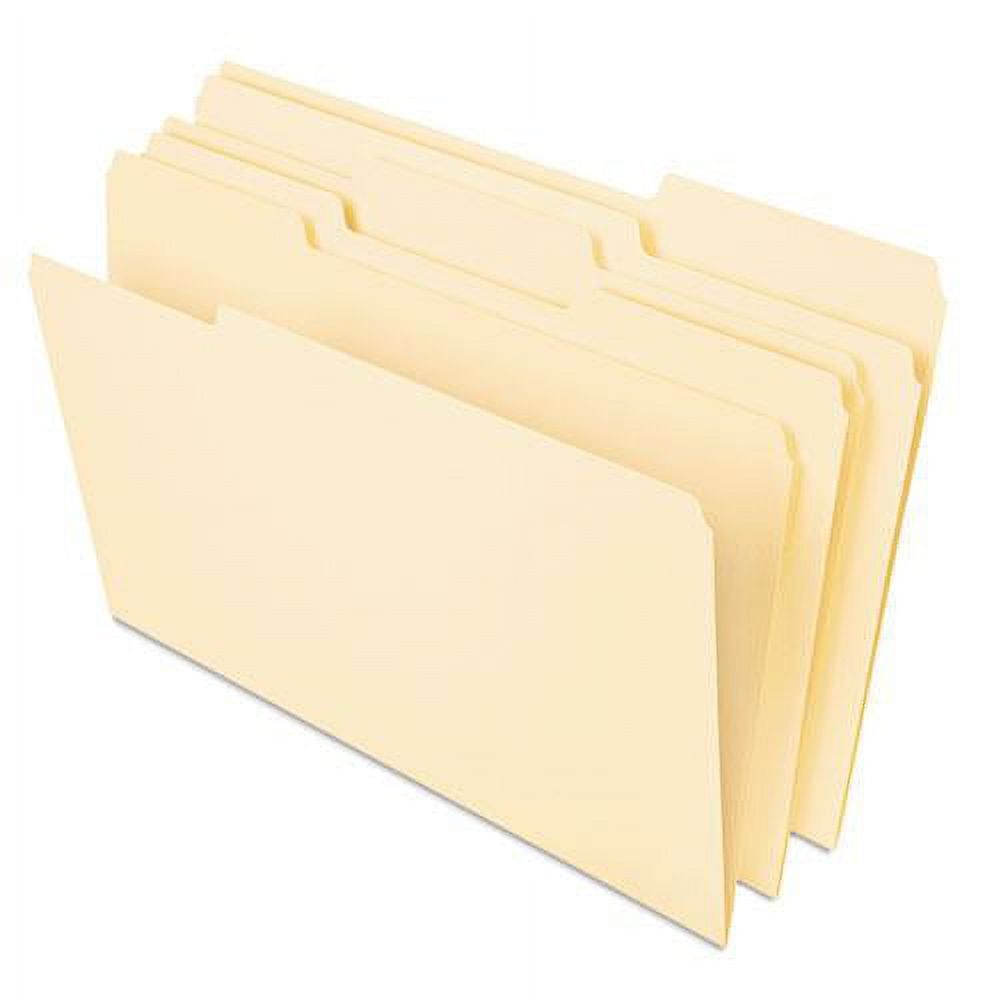 Deluxe Heavyweight File Folders, 1/3Cut Tabs Assorted, Letter Size, 0