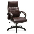 thumbnail image 1 of Deluxe High-Back Leather Chair, Brown, 1 of 1