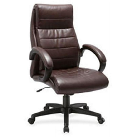 Deluxe High-Back Leather Chair, Black
