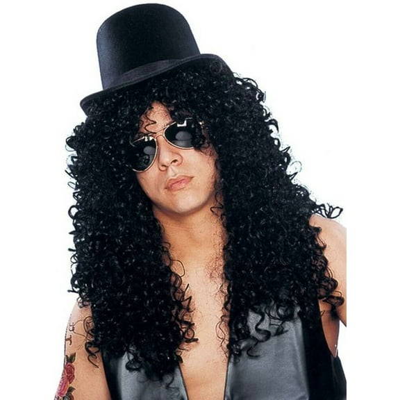 Deluxe High Quality Mens 80's Curly Slash Wig Guitar Rocker Hair Metal Band GNR