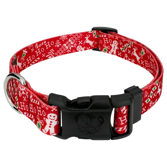 Country Brook Petz® Deluxe Ho Ho Ho Dog Collar - Made in the U.S.A., Medium