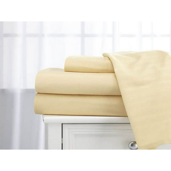 Deluxe Home 100% Cotton 400 Thread Count Dobby Stripe Sheet Set ( Full, Gold)