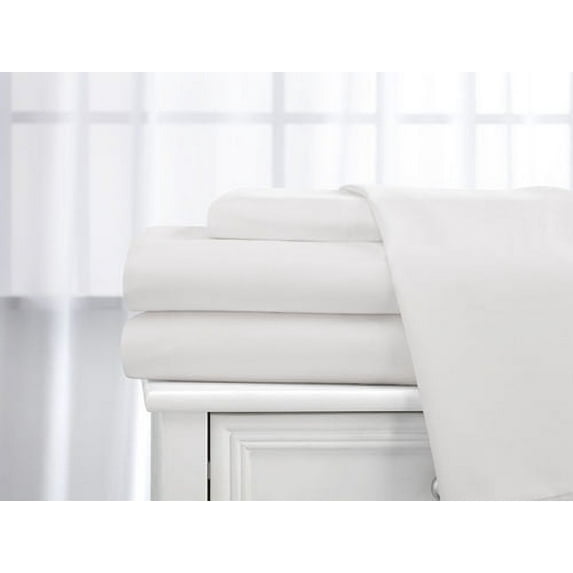 Deluxe Home 100% Cotton 400 Thread Count Dobby Stripe Sheet Set ( King, White )
