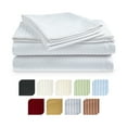 thumbnail image 1 of Deluxe Hotel 300 TC 100% Cotton, Luxury Dobby Stripe Bed Sheets Set, King, White, 4 Piece, 1 of 1