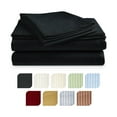 thumbnail image 1 of Deluxe Hotel 300 TC 100% Cotton, Luxury Dobby Stripe Bed Sheets Set, Queen, Black, 4 Piece, 1 of 1