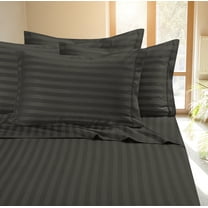 Deluxe Hotel 400 TC 100% Cotton, Luxury Dobby Stripe Bed Sheets Set, King, Silver, 4 Piece