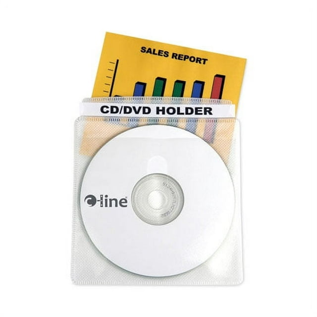 Deluxe Individual CD/DVD Holders, 2 Disc Capacity, Clear/White, 50/Box ...
