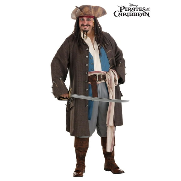 Deluxe Jack Sparrow Pirate Plus Size Mens Costume